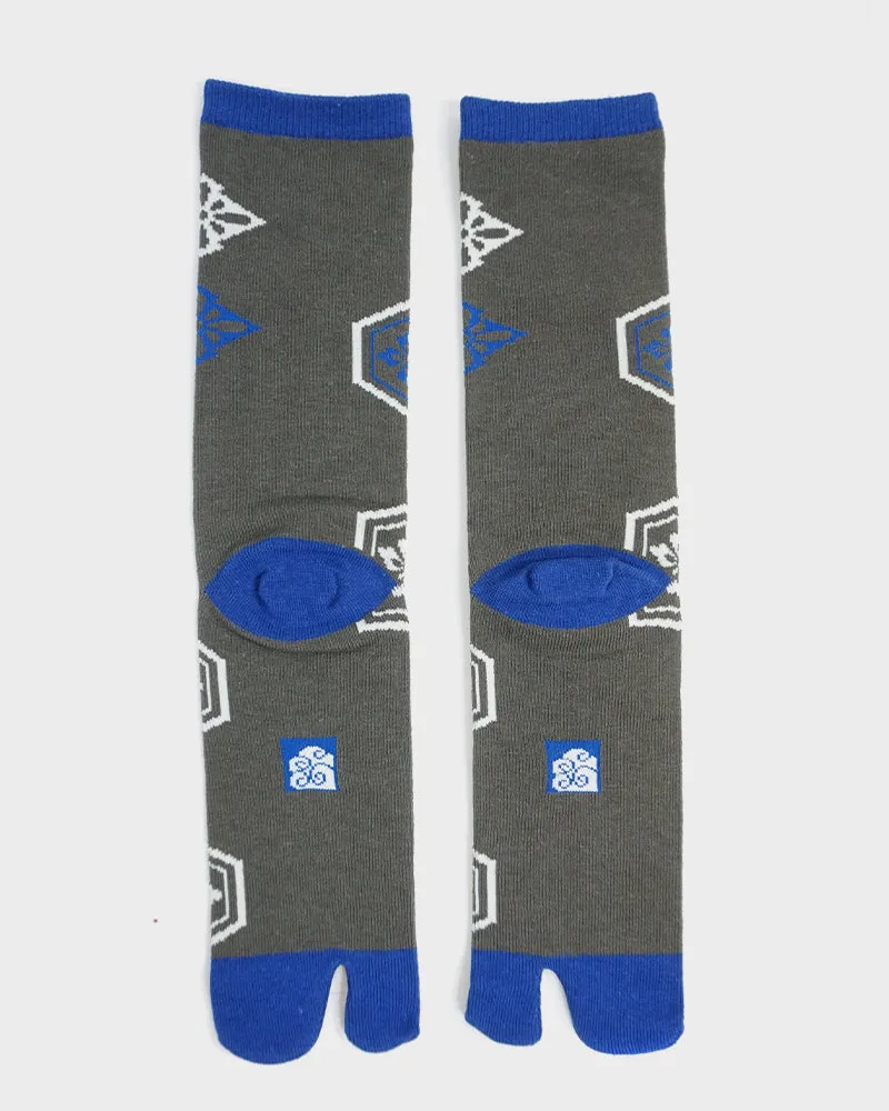 Wa Modern, Tabi Socks, Crew, Kikkou, Grey and Blue (M/L) sold by Kiriko product image thumbnail 4