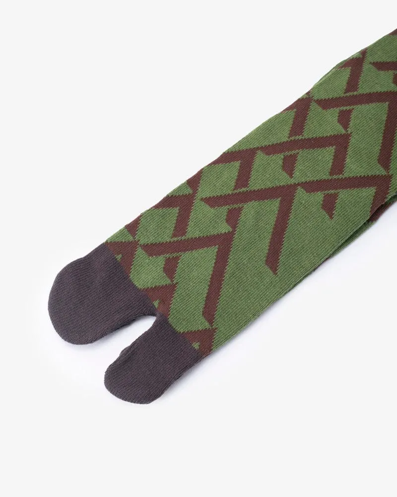 Wa Modern, Tabi Socks, Crew, Yama, Green and Brown - (M/L) sold by Kiriko product image thumbnail 4