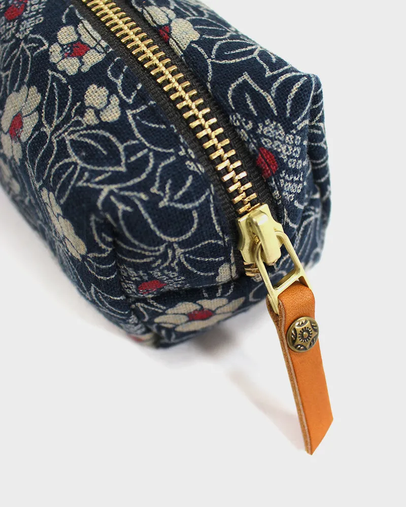 Kiriko Original Pencil Pouch, Indigo Small Tsubaki sold by Kiriko product image thumbnail 4