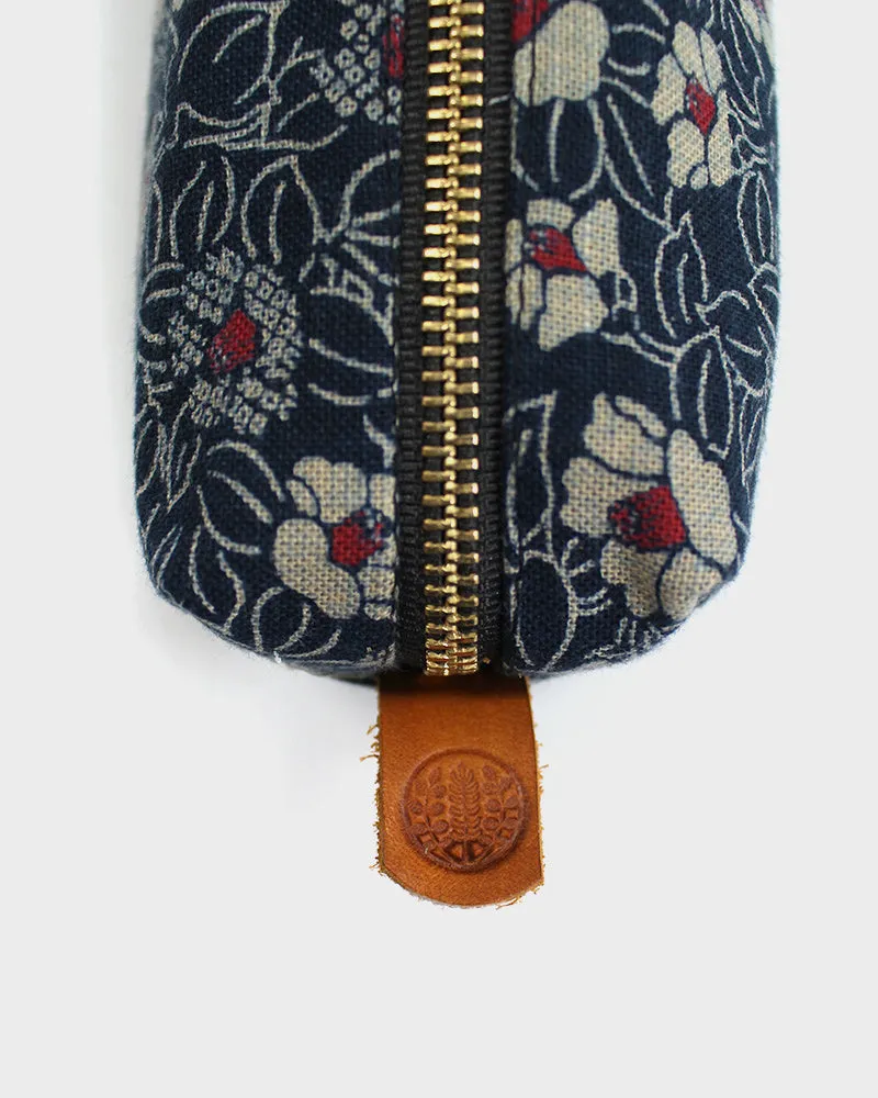 Kiriko Original Pencil Pouch, Indigo Small Tsubaki sold by Kiriko product image thumbnail 3