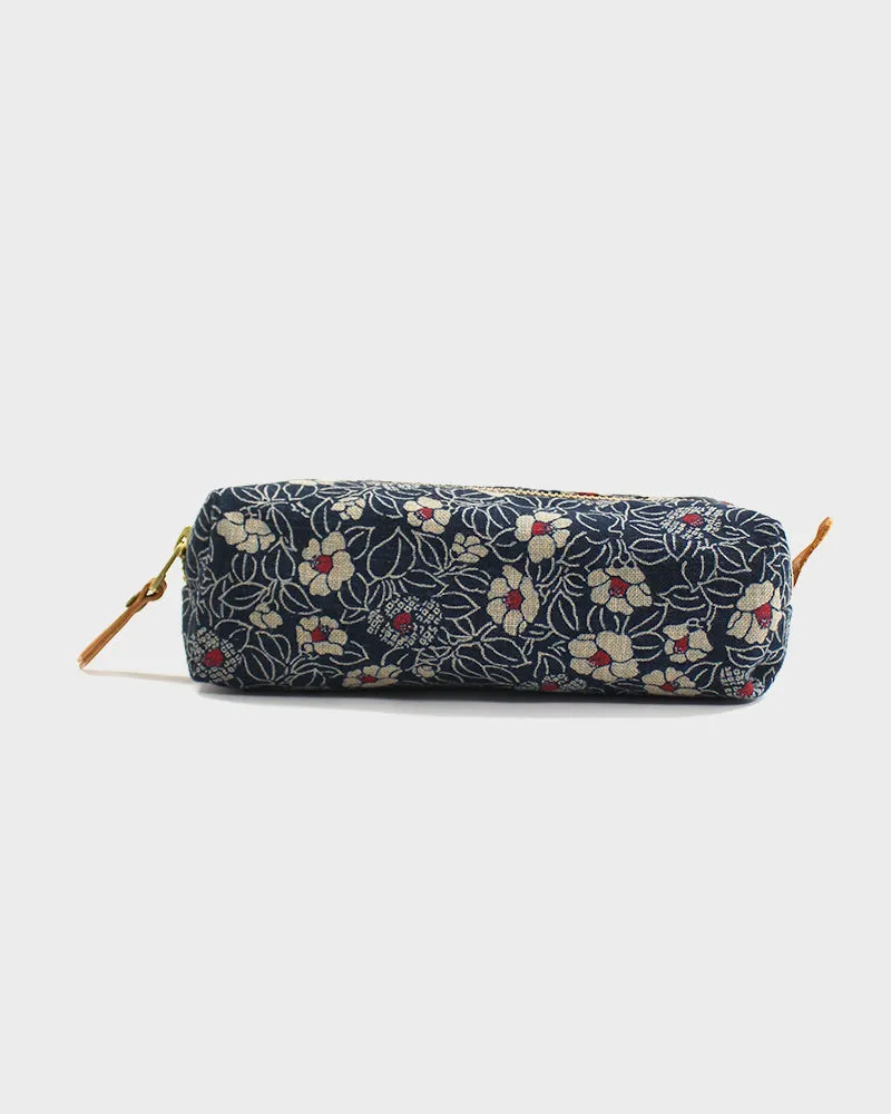 Kiriko Original Pencil Pouch, Indigo Small Tsubaki sold by Kiriko product image thumbnail 2