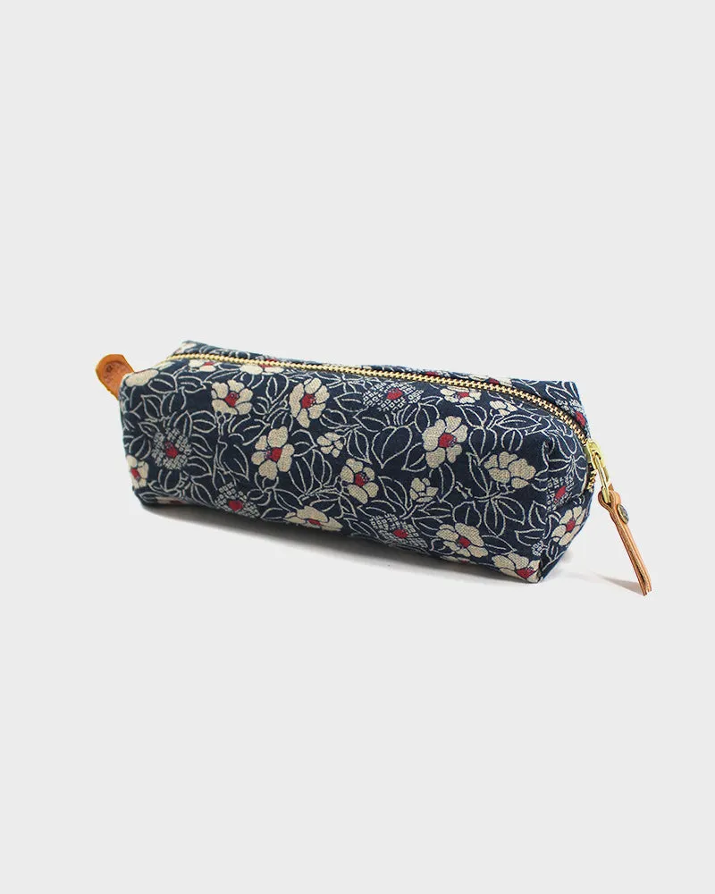 Kiriko Original Pencil Pouch, Indigo Small Tsubaki sold by Kiriko