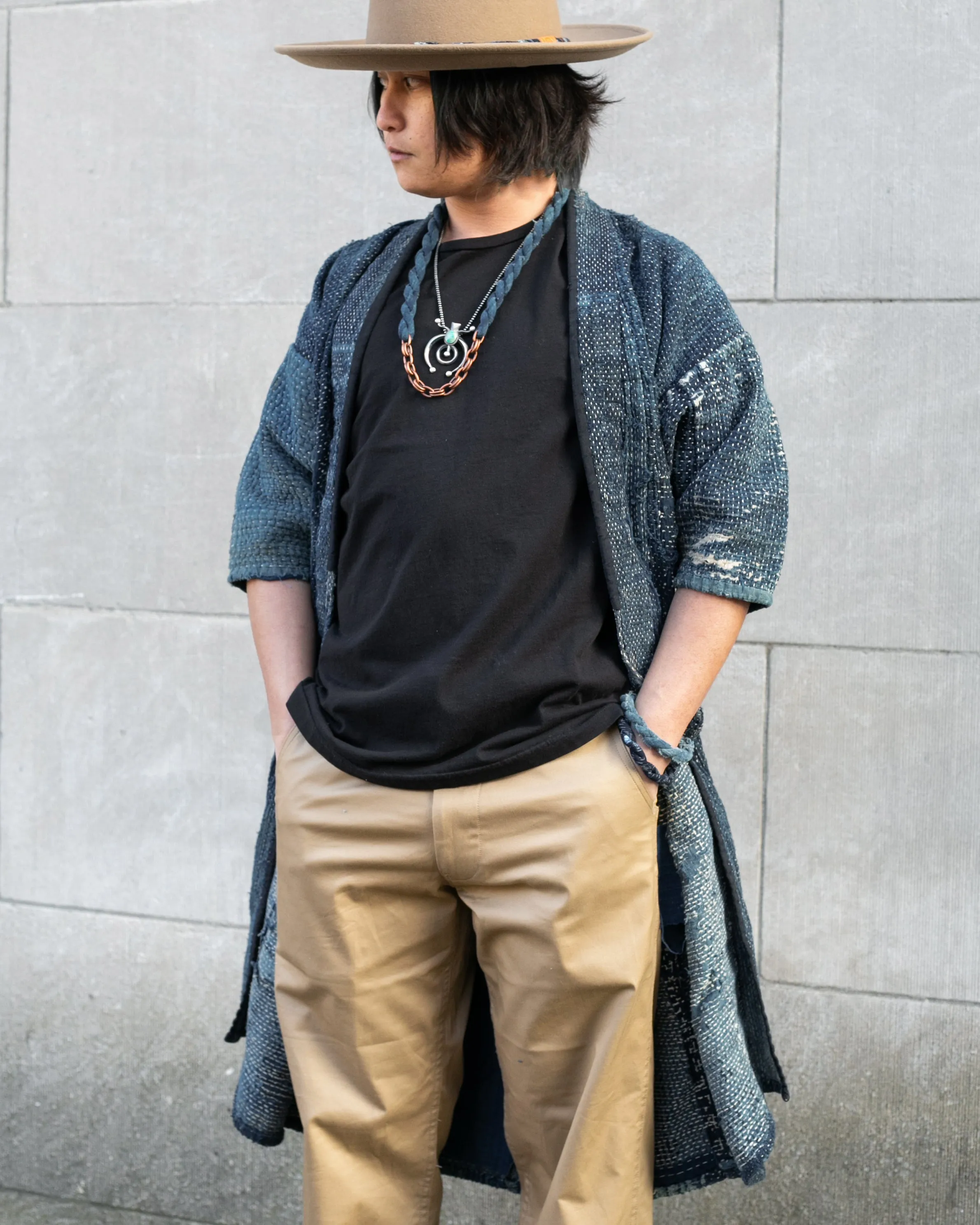 Vintage Boro Noragi Jacket, Fully Sashiko Stitched sold by Kiriko