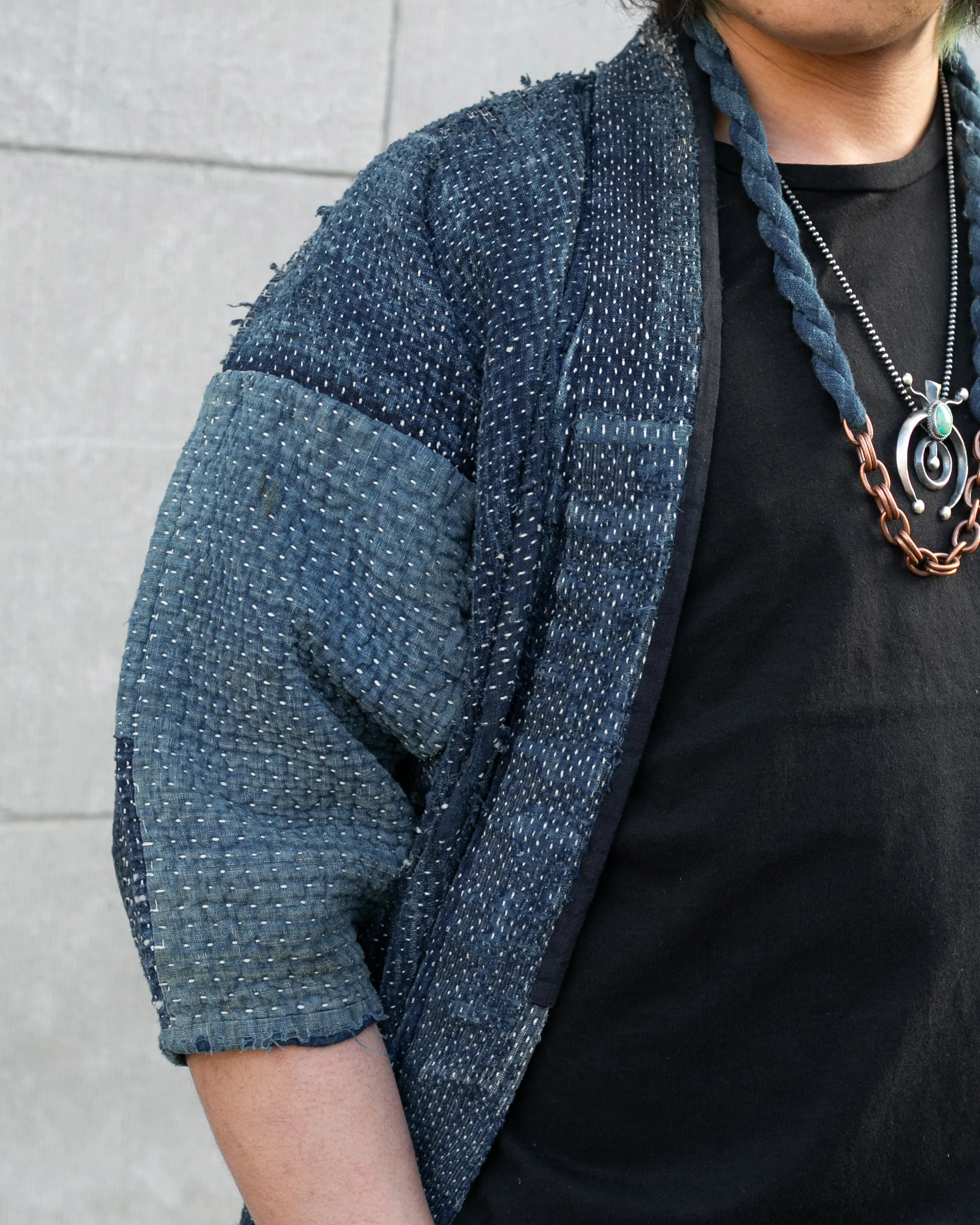 Vintage Boro Noragi Jacket, Fully Sashiko Stitched sold by Kiriko product image thumbnail 4