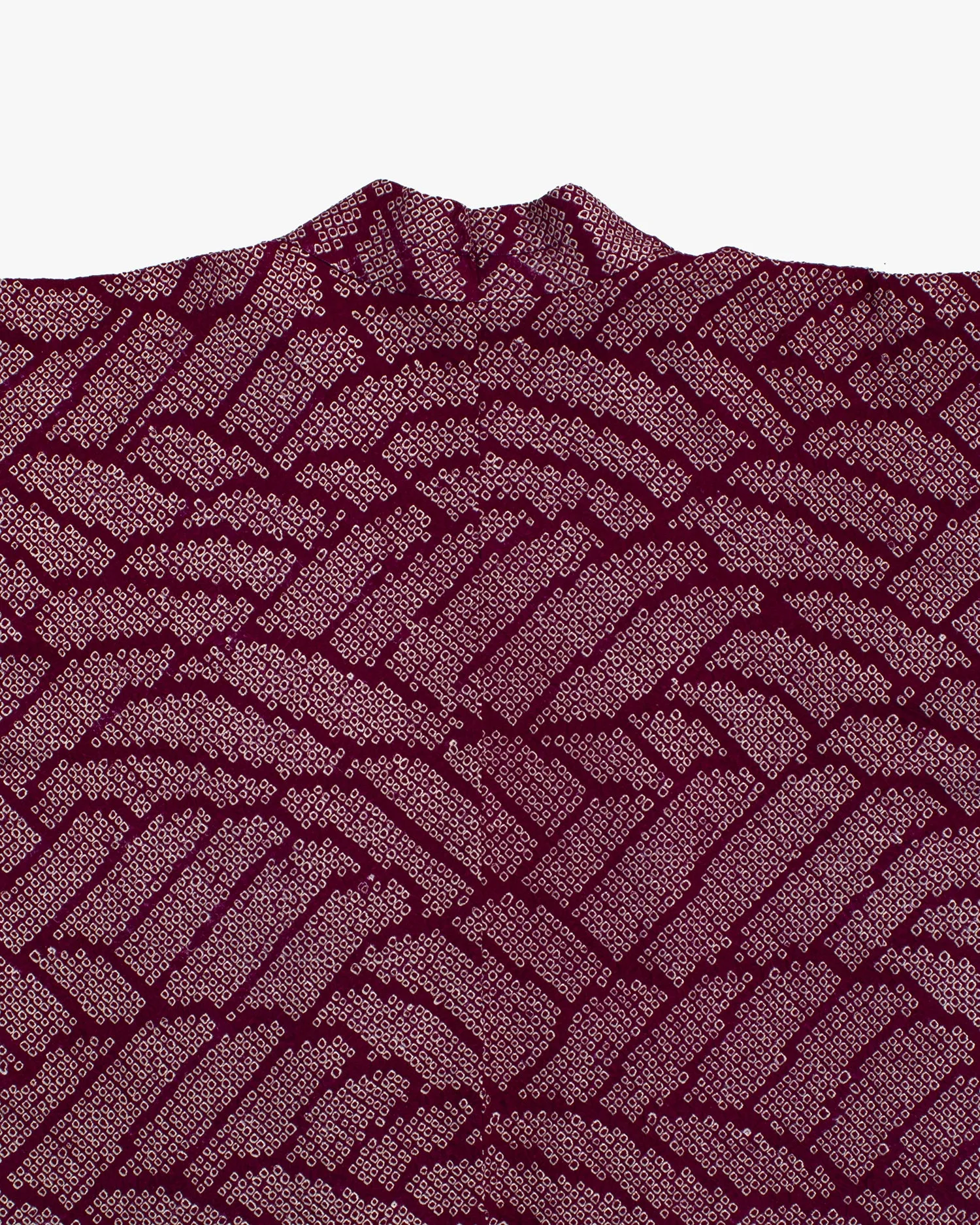 Vintage Haori Jacket, Full Shibori, Abstract Burgundy Seigaiha sold by Kiriko product image thumbnail 5