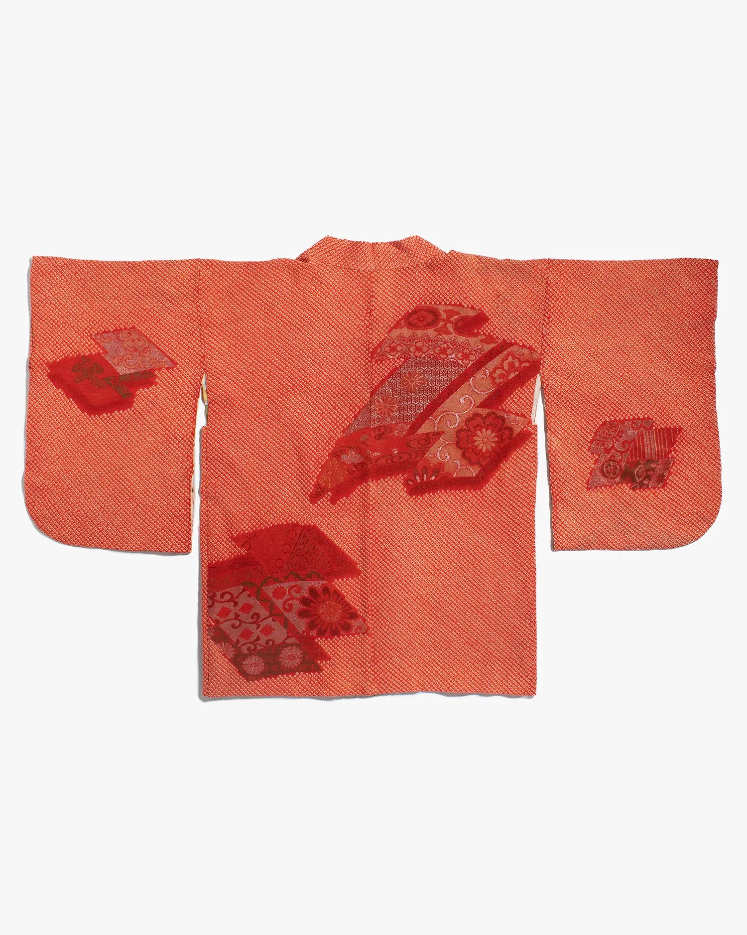 Vintage Haori Jacket, Full Shibori, Orange with Abstract Details sold by Kiriko product image thumbnail 4