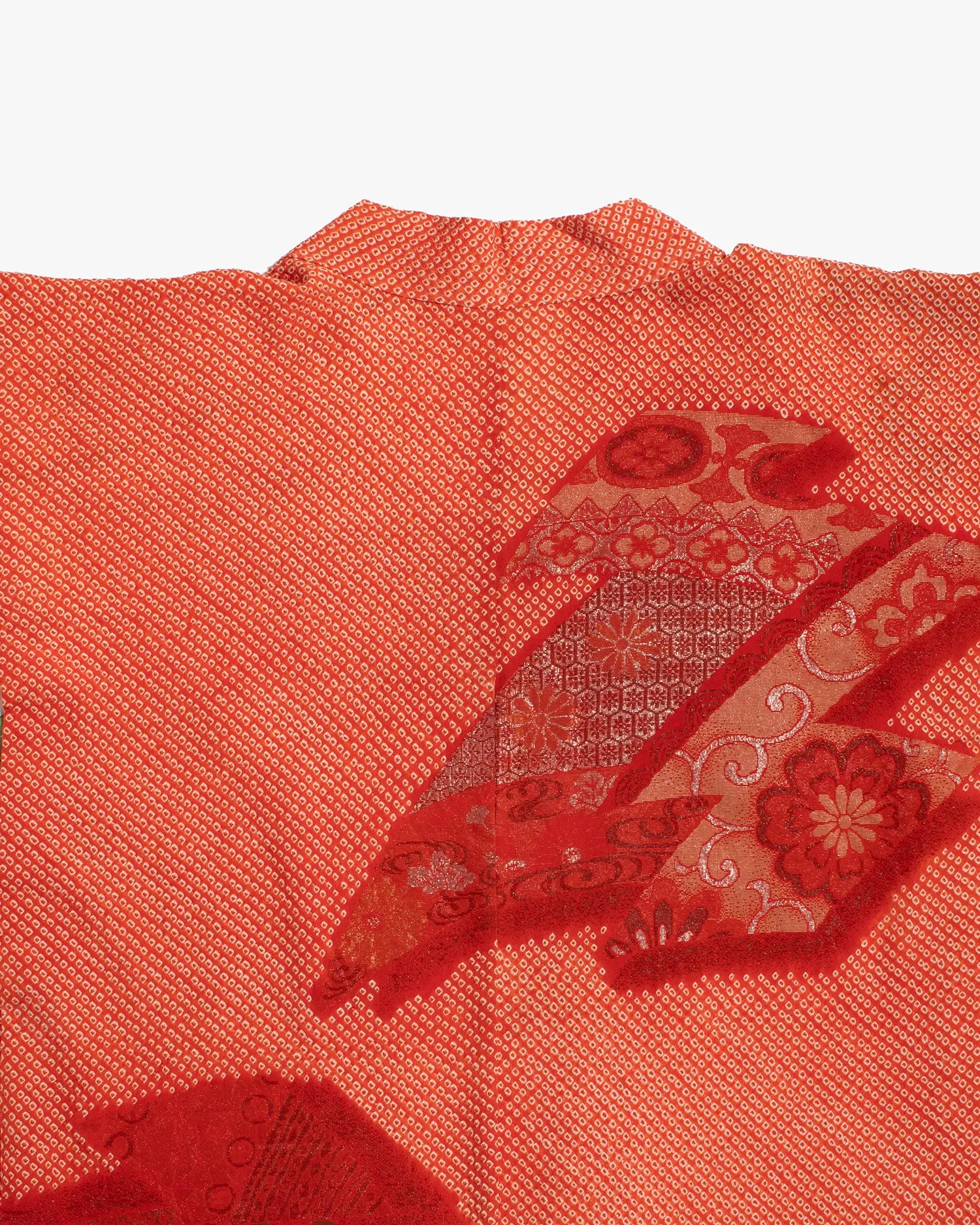 Vintage Haori Jacket, Full Shibori, Orange with Abstract Details sold by Kiriko product image thumbnail 5