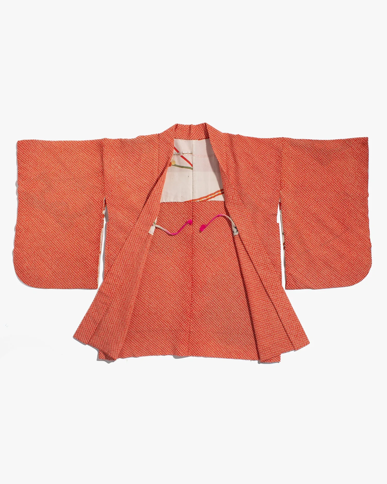 Vintage Haori Jacket, Full Shibori, Orange with Abstract Details sold by Kiriko product image thumbnail 2