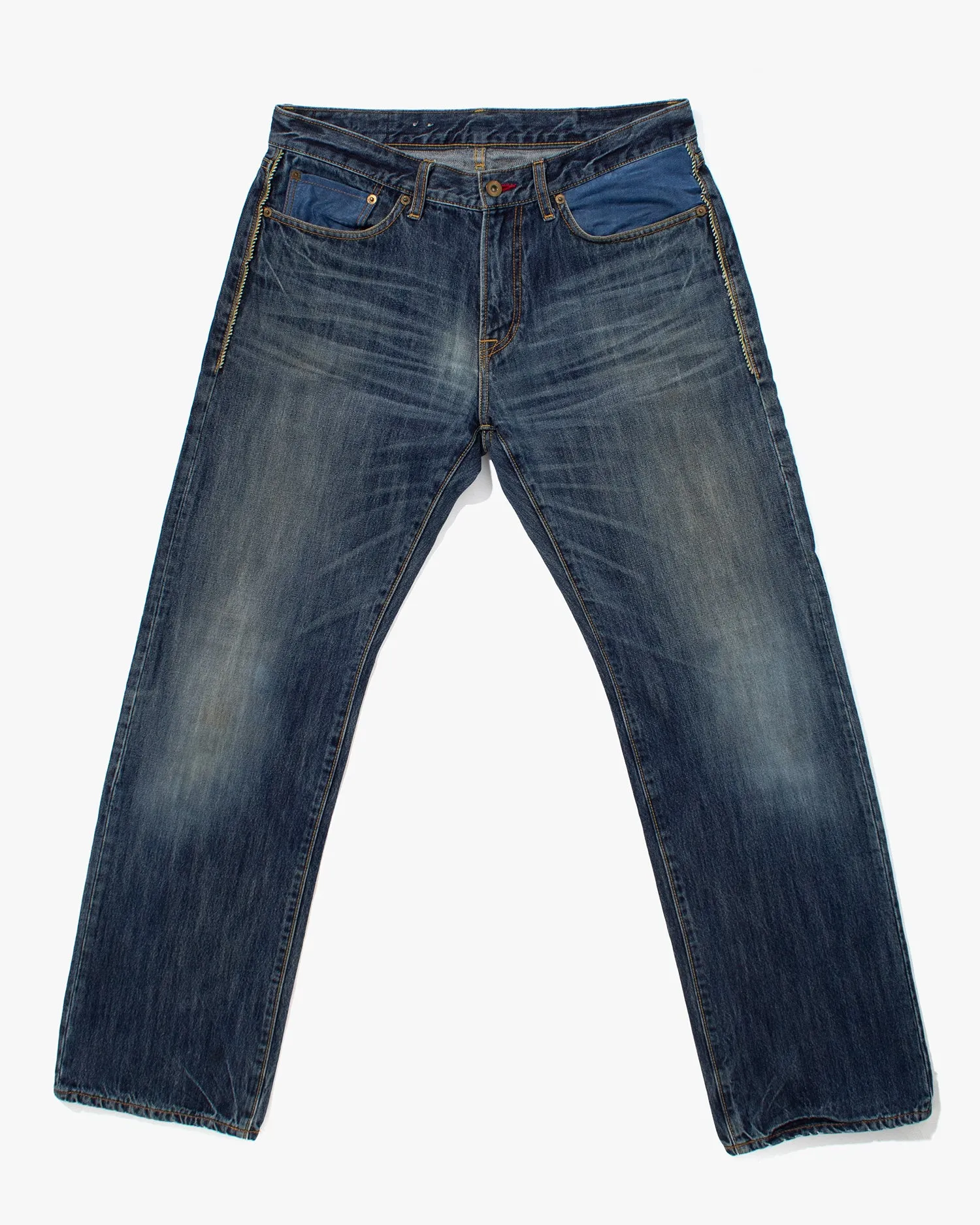 Japanese Repro Denim Jeans, Eternal, Woman and Temple Embroidery, Satin Pockets - 33 sold by Kiriko product image thumbnail 2