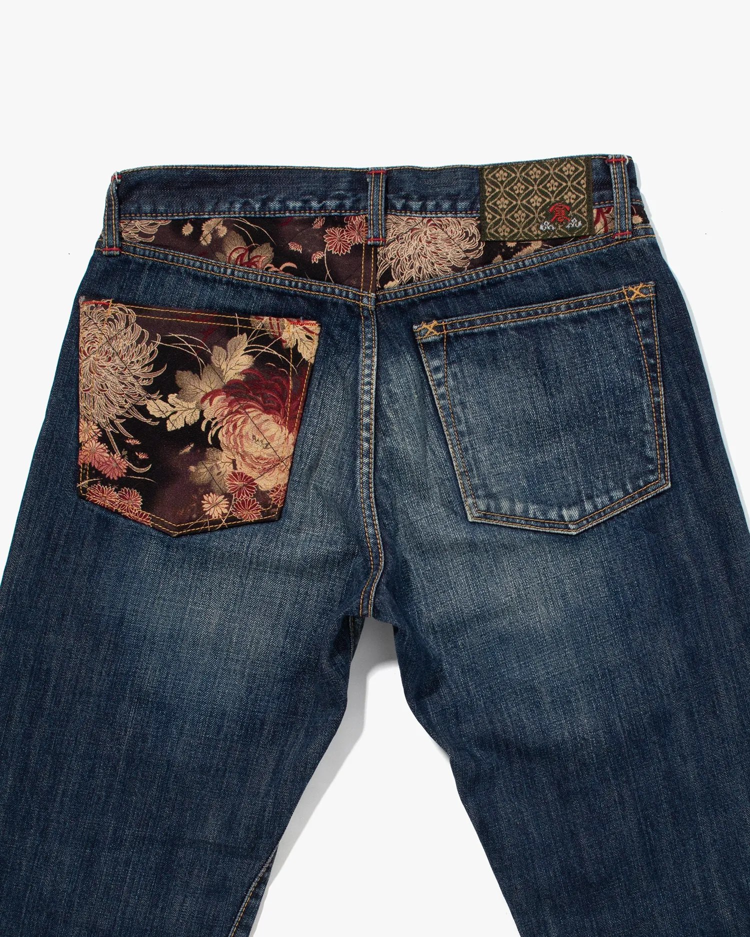 Japanese Repro Denim Jeans, Eternal, Floral Lining with Distressing - 30 sold by Kiriko product image thumbnail 3