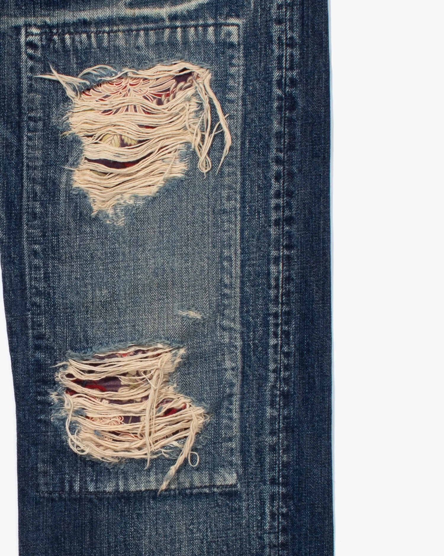 Japanese Repro Denim Jeans, Eternal, Floral Lining with Distressing - 30 sold by Kiriko product image thumbnail 5