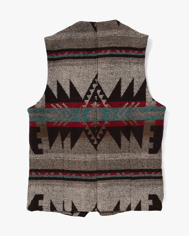 US Vintage Chimayo Vest, Gaijin Made Brand, Grey with Multicolor Accents - L sold by Kiriko product image thumbnail 4