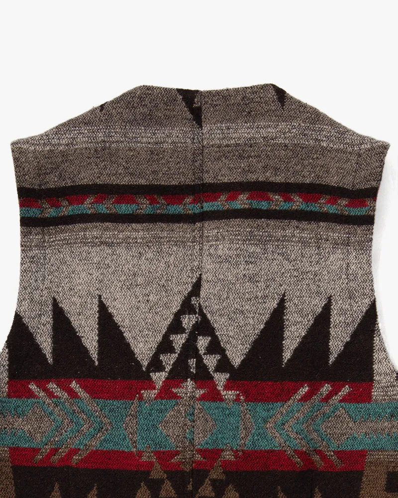 US Vintage Chimayo Vest, Gaijin Made Brand, Grey with Multicolor Accents - L sold by Kiriko product image thumbnail 5