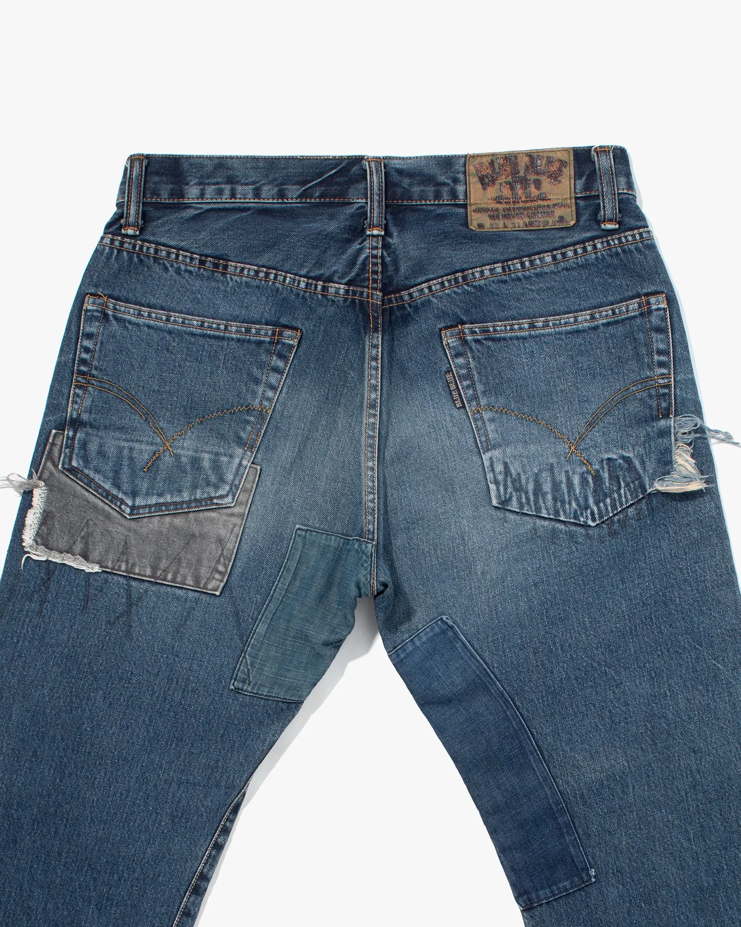 Japanese Repro Denim Jeans, Blue Blue, Denim Patching - 33 sold by Kiriko product image thumbnail 4