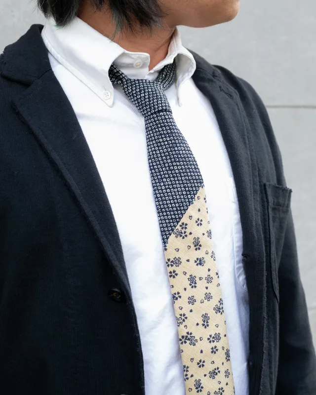 Kiriko Original Tie, Two Tone, Navy Shibori and Sakura sold by Kiriko