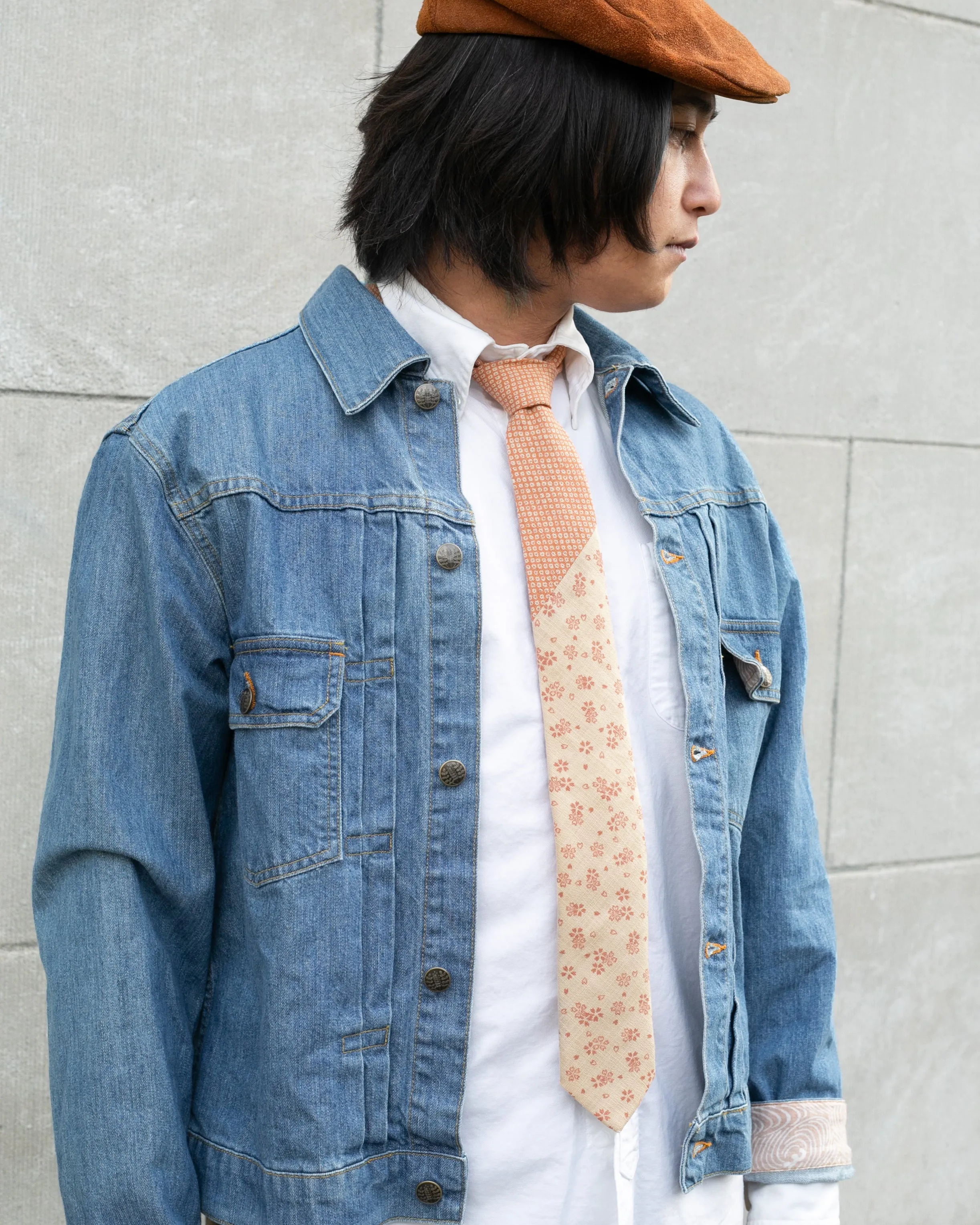 Kiriko Original Tie, Two Tone, Coral Shibori and Sakura sold by Kiriko product image thumbnail 2