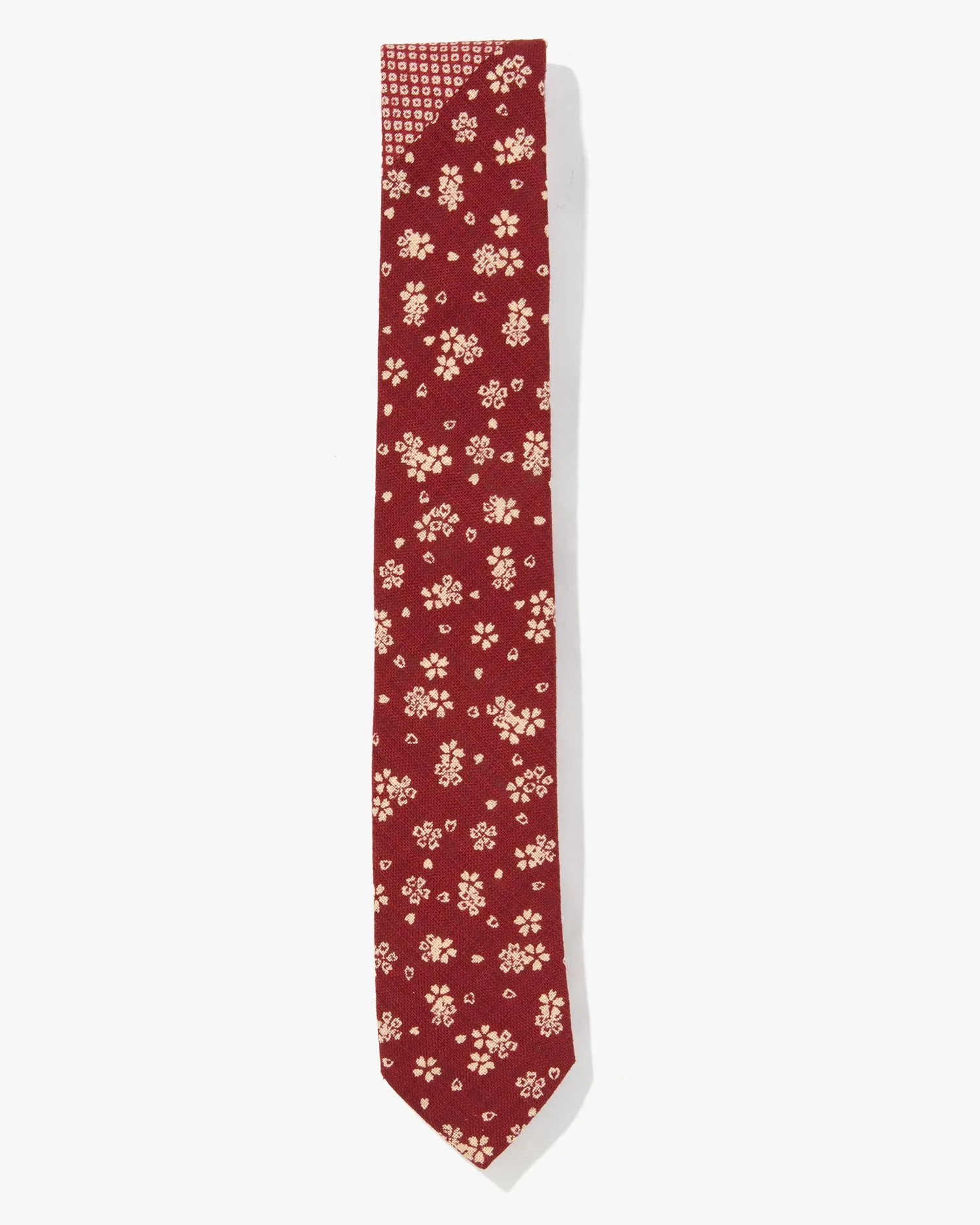 Kiriko Original Tie, Two Tone, Burgundy Shibori and Sakura sold by Kiriko product image thumbnail 3