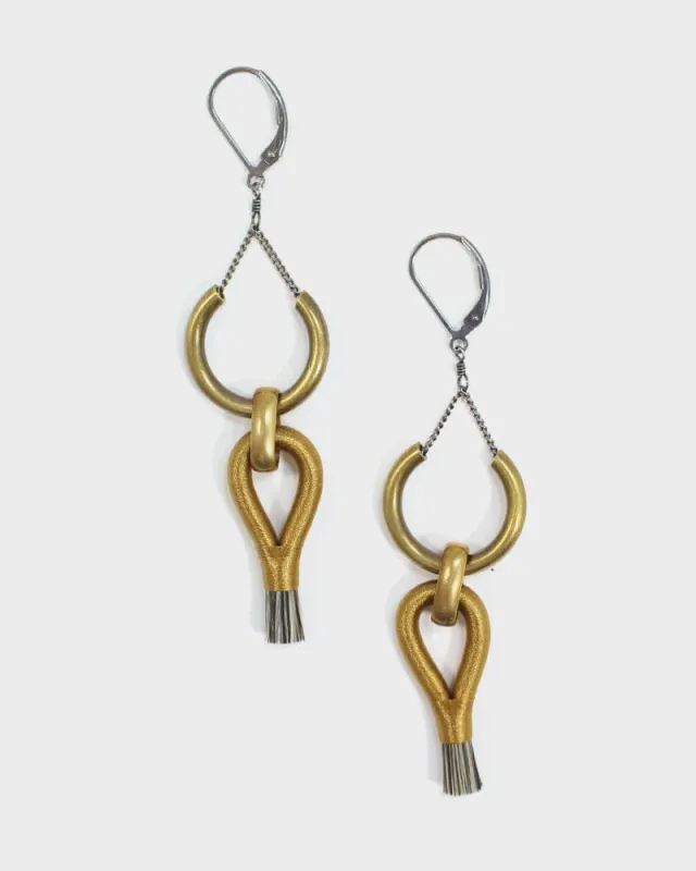 Boet Earrings, Lux, Gold and Grey sold by Kiriko