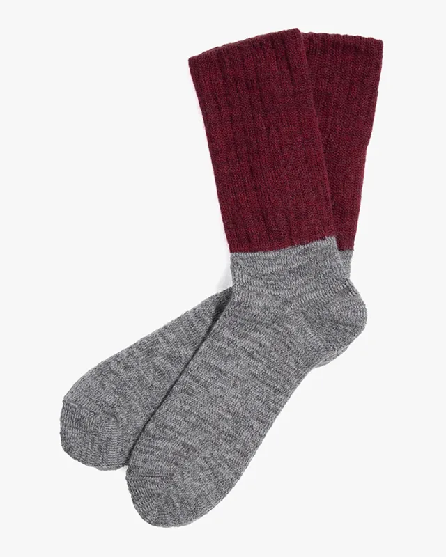 Knitwin, Crew Socks, Mohair Wool Pile, Oslo Bordeaux sold by Kiriko