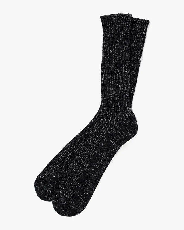 Knitwin, Crew Socks, Hemp Cotton Ribbed, Boston Midnight sold by Kiriko