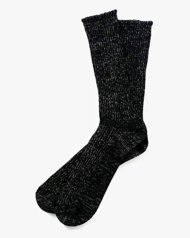 Knitwin, Crew Socks, Hemp Cotton Ribbed, Boston Black sold by Kiriko