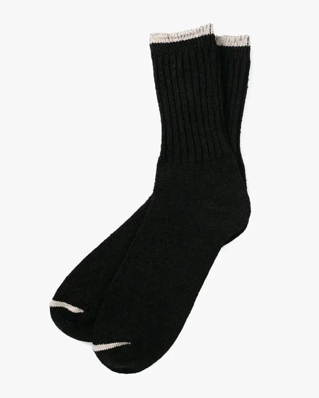 Knitwin, Crew Socks, Silk Cotton, Boston Black sold by Kiriko