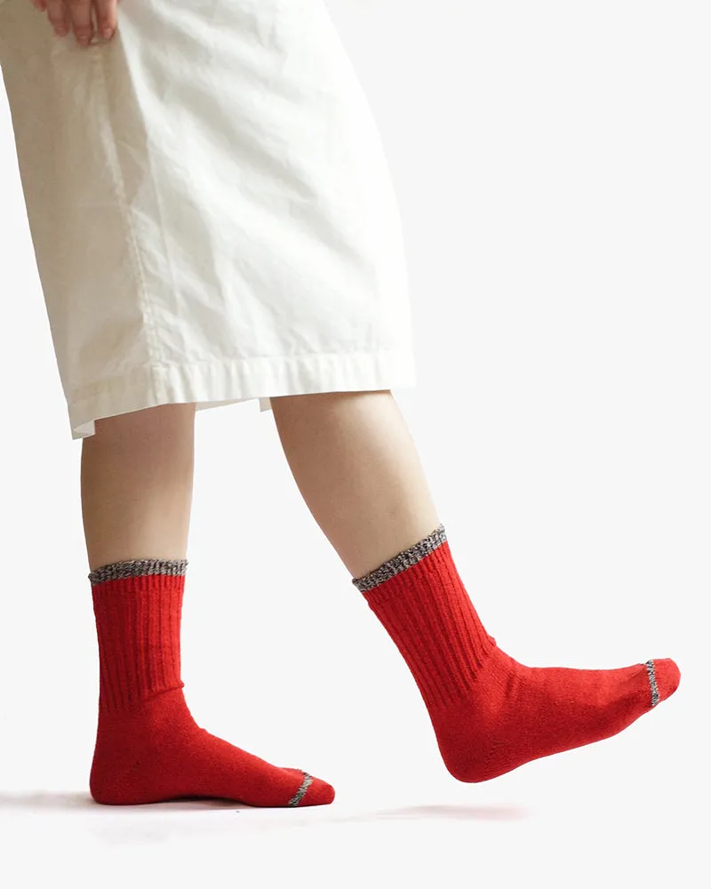 Knitwin, Crew Socks, Silk Cotton, Boston Red sold by Kiriko