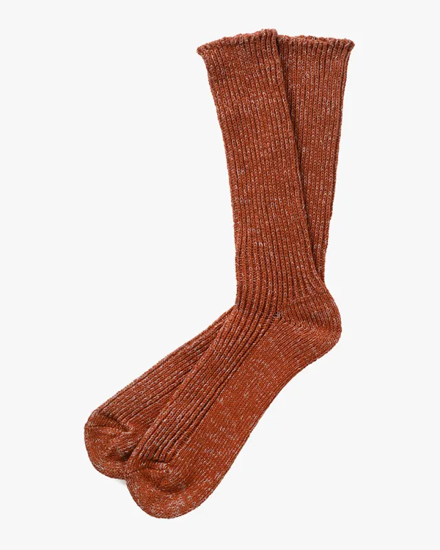 Knitwin, Crew Socks, Hemp Cotton Ribbed, Boston Brick sold by Kiriko