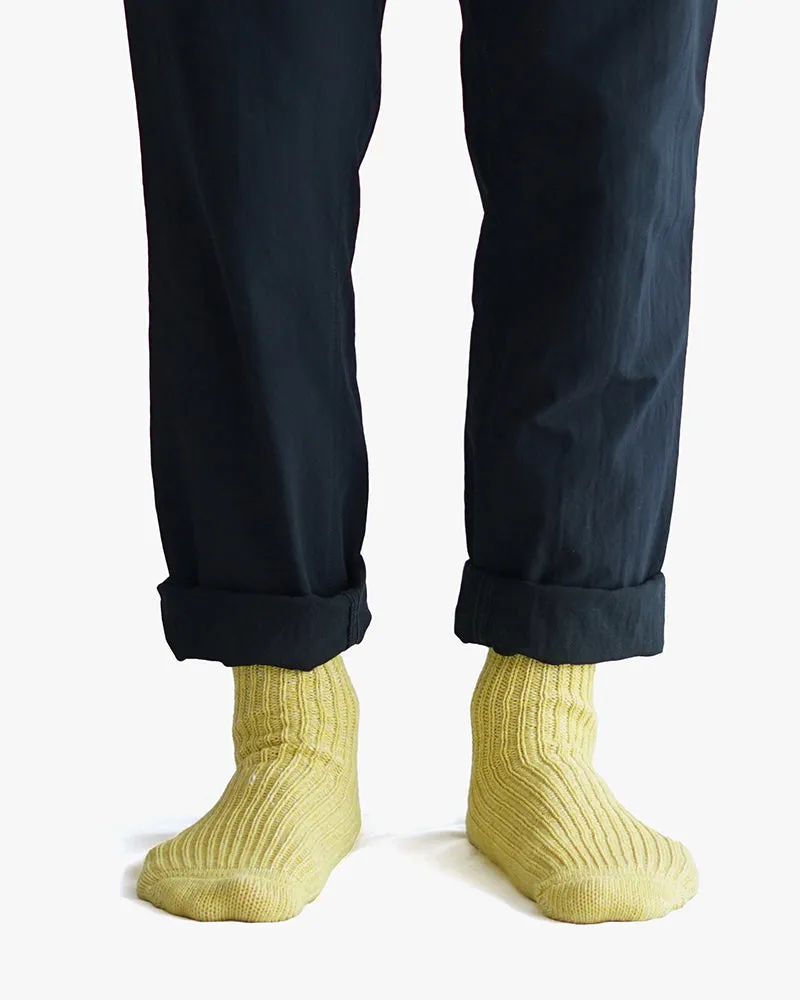 Knitwin, Crew Socks, Hemp Cotton Ribbed, Boston Vintage Yellow sold by Kiriko product image thumbnail 3
