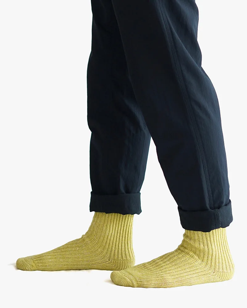 Knitwin, Crew Socks, Hemp Cotton Ribbed, Boston Vintage Yellow sold by Kiriko product image thumbnail 2