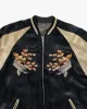 Japanese Repro Souvenir Jacket, Reversible, Black with Koi and Cherry Blossom Tree - L sold by Kiriko