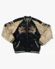 Japanese Repro Souvenir Jacket, Reversible, Black with Koi and Cherry Blossom Tree - L sold by Kiriko