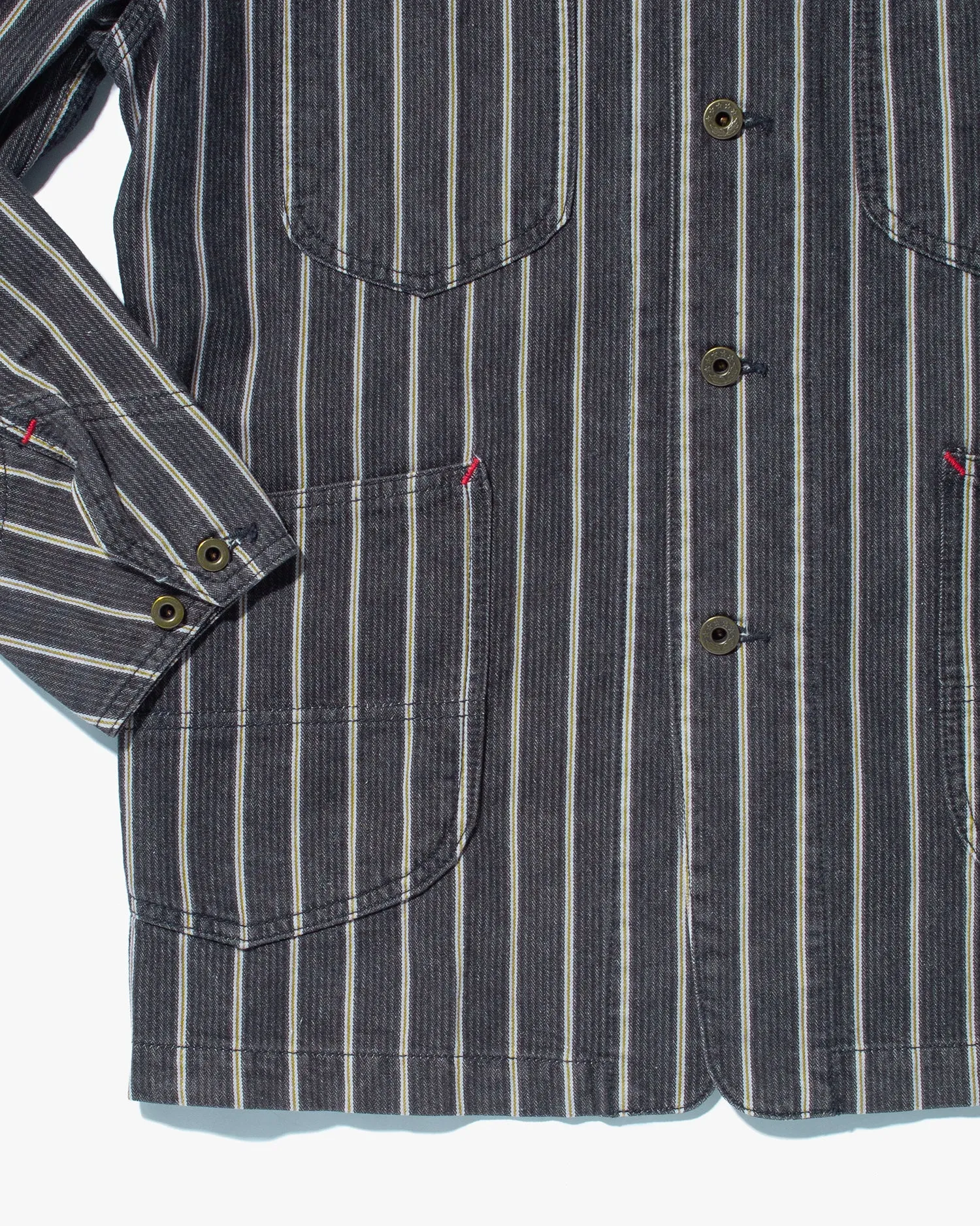 Japanese Repro Denim Jacket, Fob Factory, Grey with Cream Stripe - M sold by Kiriko product image thumbnail 5