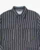 Japanese Repro Denim Jacket, Fob Factory, Grey with Cream Stripe - M sold by Kiriko