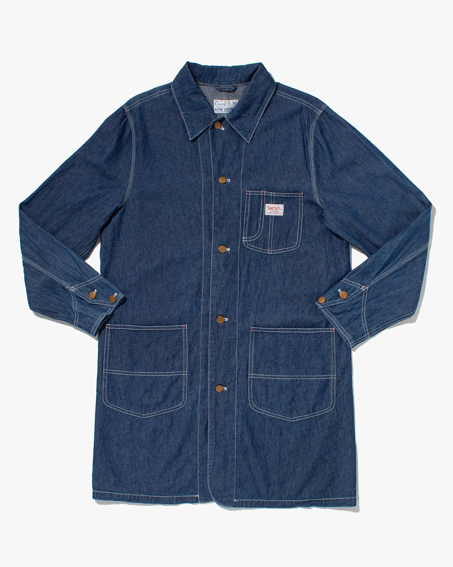 Japanese Repro Denim Shirt, Smith's Workwear, Contrast Stitching - XL sold by Kiriko