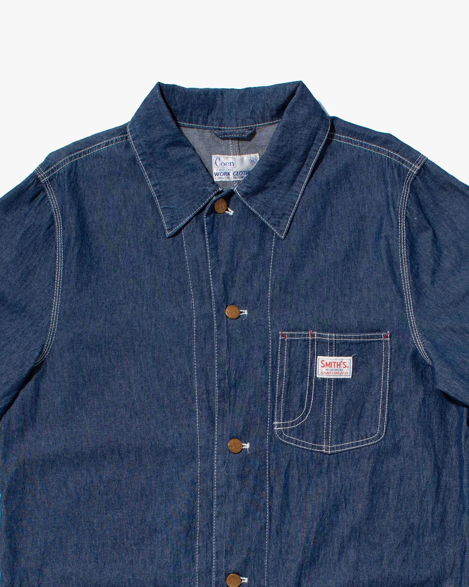 Japanese Repro Denim Shirt, Smith's Workwear, Contrast Stitching - XL sold by Kiriko product image thumbnail 2