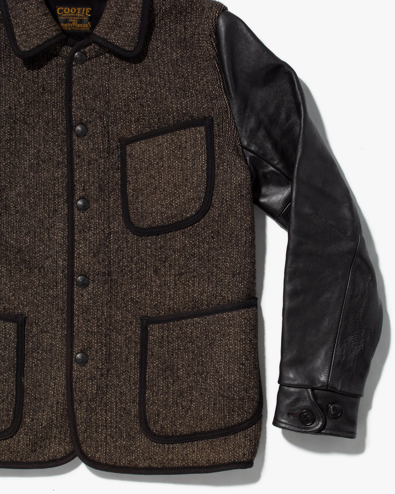 Japanese Repro Jacket, Cootie Productions, Knit with Leather Sleeves - S sold by Kiriko product image thumbnail 5