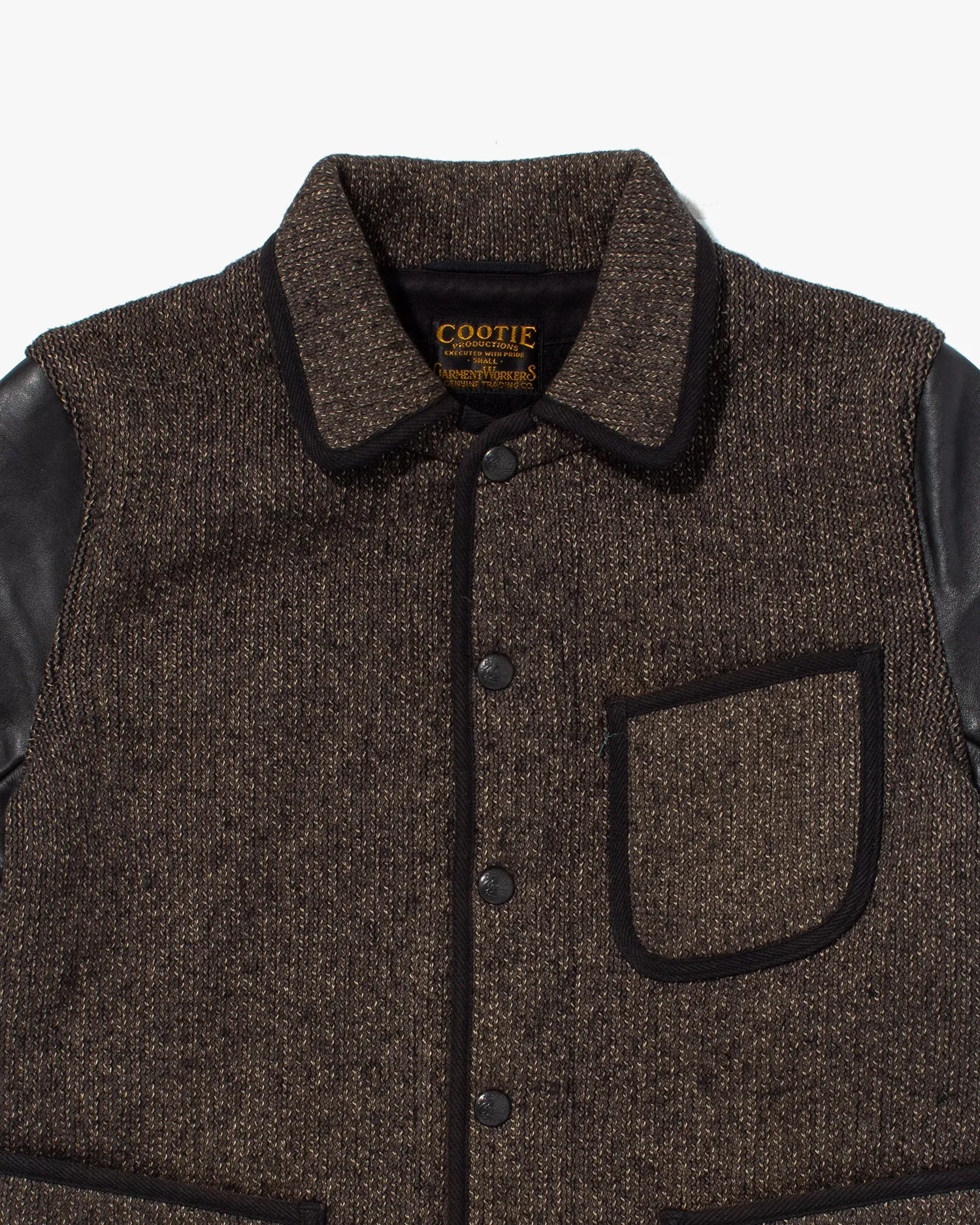 Japanese Repro Jacket, Cootie Productions, Knit with Leather Sleeves - S sold by Kiriko product image thumbnail 2