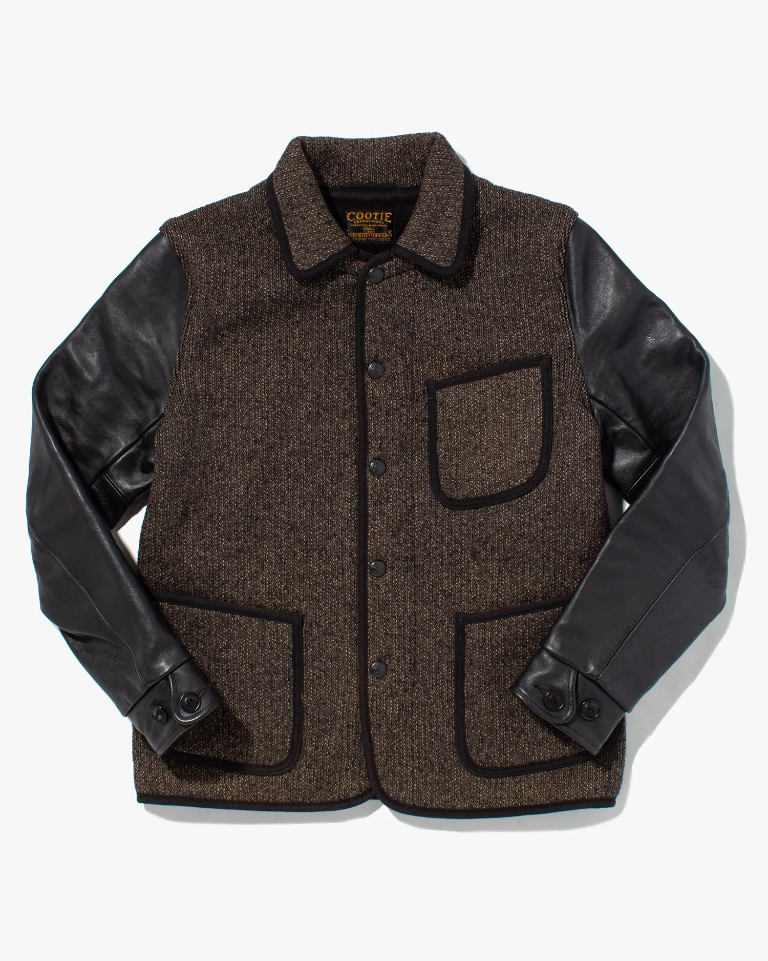 Japanese Repro Jacket, Cootie Productions, Knit with Leather Sleeves - S sold by Kiriko