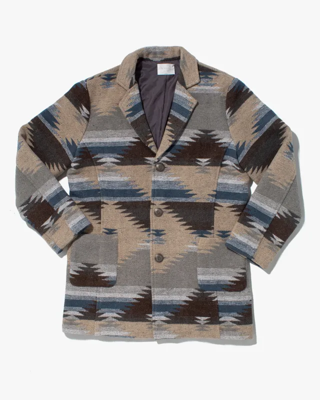 Japanese Repro Winter Jacket, Naval, Gray with Brown, Tan, White, Blue - M sold by Kiriko