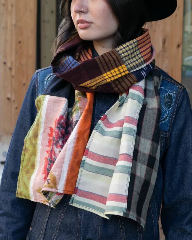 Kiriko Original Scarf, Patched Boro, Shima, Kasuri and Plaid, 4 sold by Kiriko