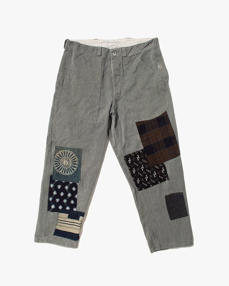 Kiriko Custom Denim Jeans, Patched Swiss Army Military Pants, Indigo Patches with Sashiko - 37 sold by Kiriko