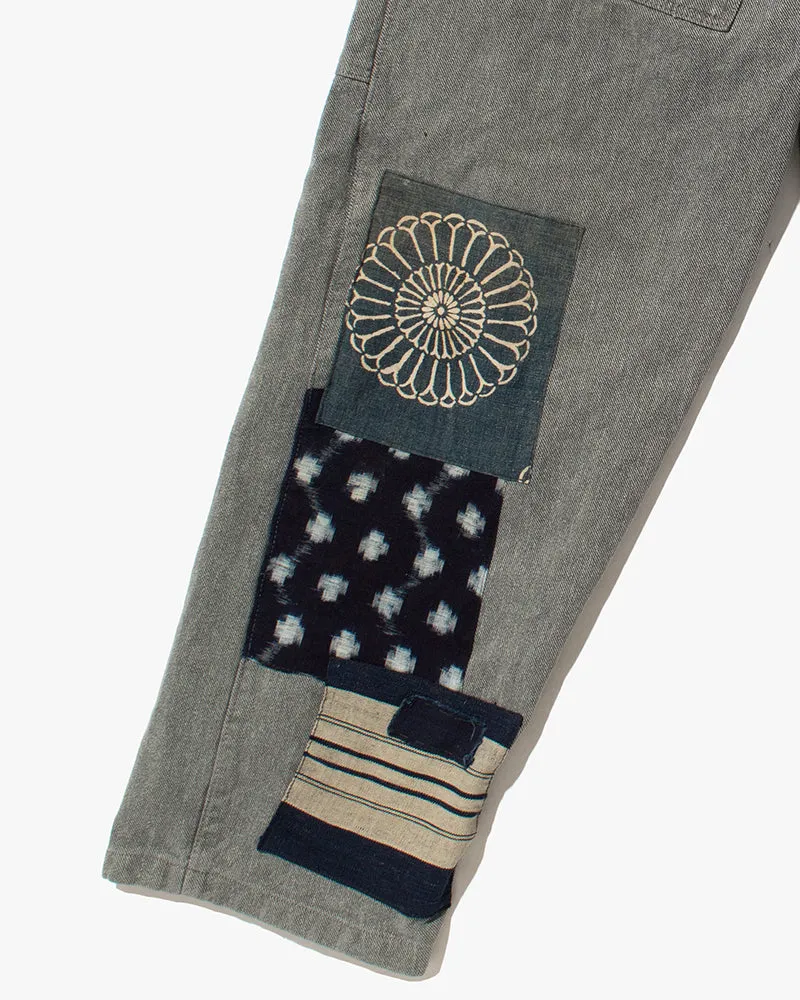 Kiriko Custom Denim Jeans, Patched Swiss Army Military Pants, Indigo Patches with Sashiko - 37 sold by Kiriko product image thumbnail 4
