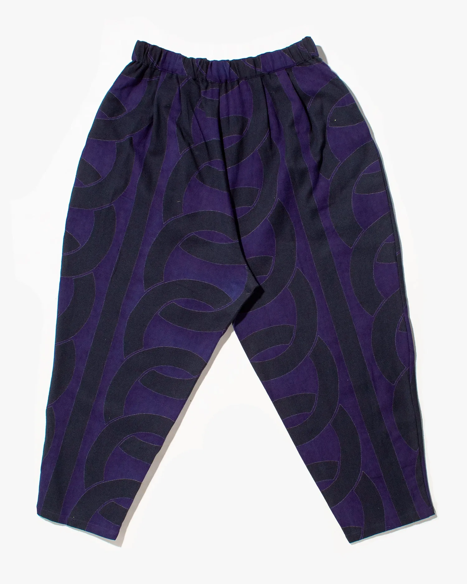 Wa-Modern Drawstring Pants, Purple and Black Watsunagi sold by Kiriko product image thumbnail 3