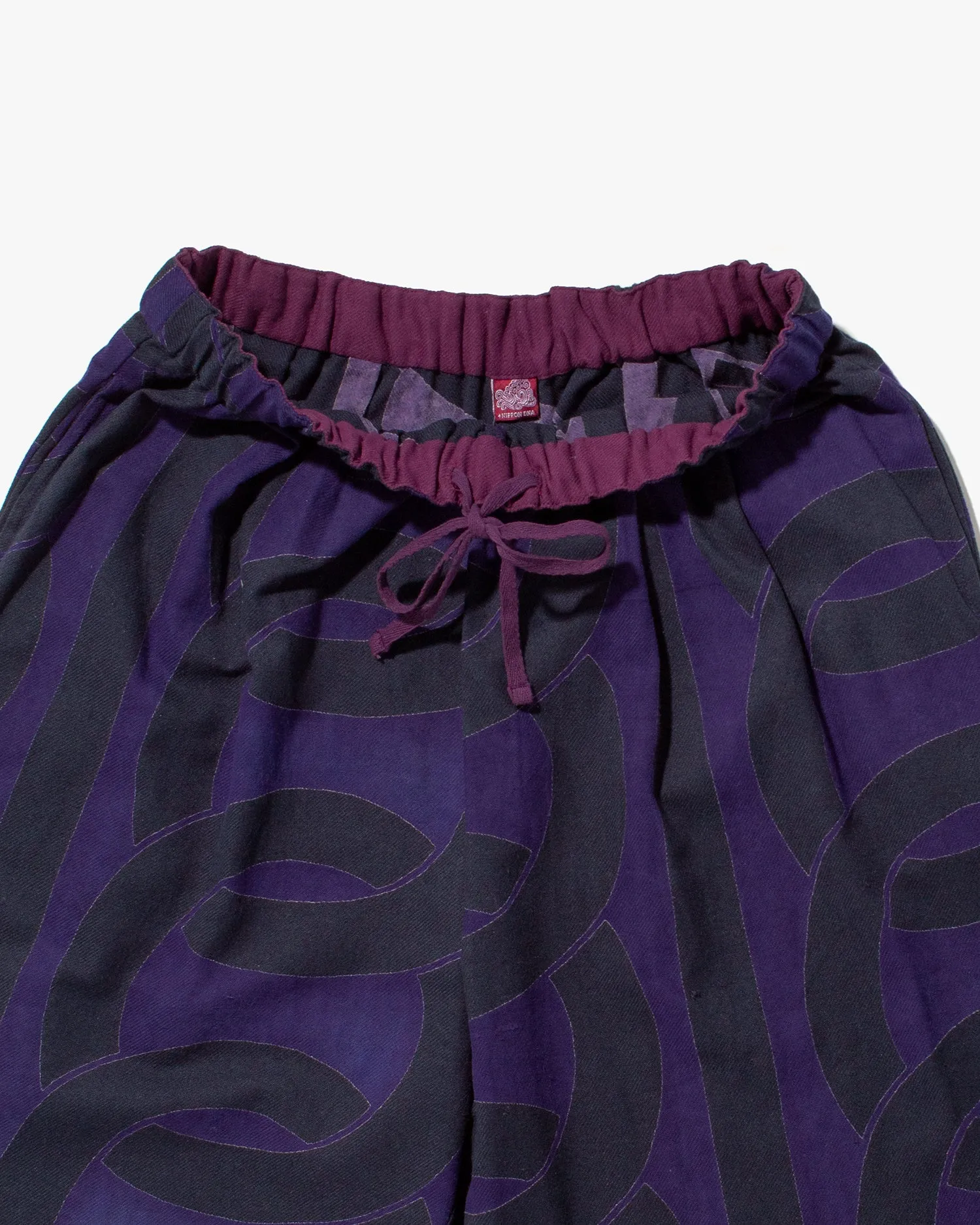 Wa-Modern Drawstring Pants, Purple and Black Watsunagi sold by Kiriko product image thumbnail 2