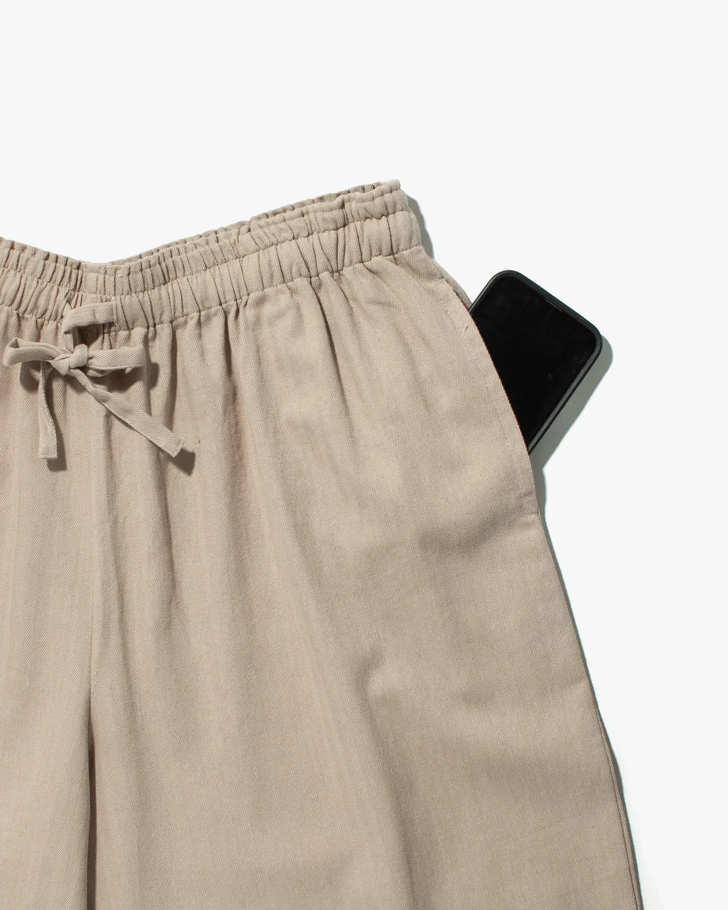 Wa-Modern Herringbone Drawstring Pants- Natural sold by Kiriko product image thumbnail 5