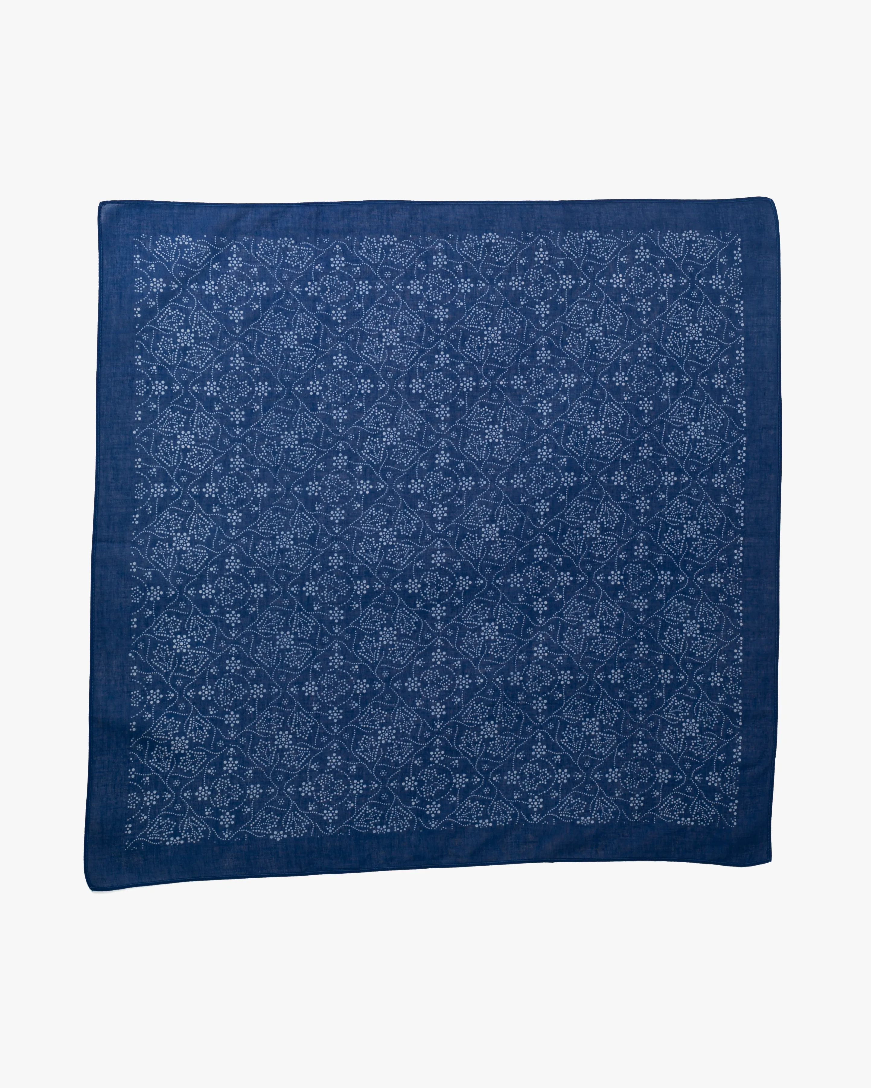 Aizawa Lightweight Indigo Bandana, Dotted Japanese Patterns sold by Kiriko