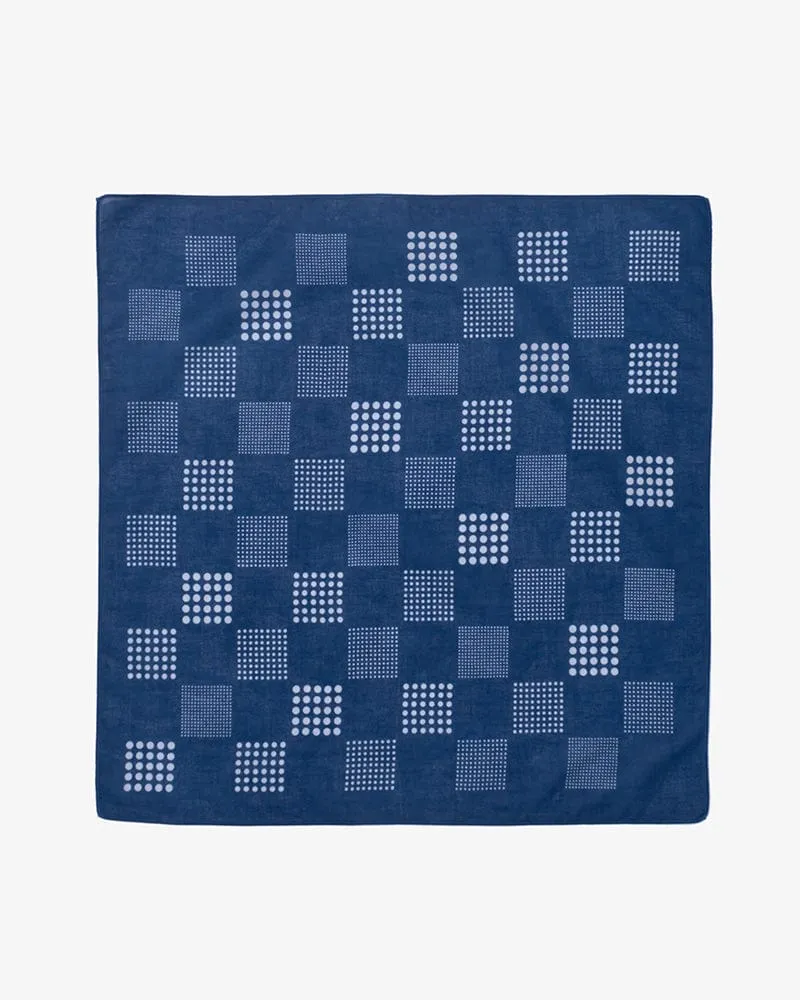 Aizawa Lightweight Indigo Bandana, Ichimatsu Dots sold by Kiriko product image thumbnail 2