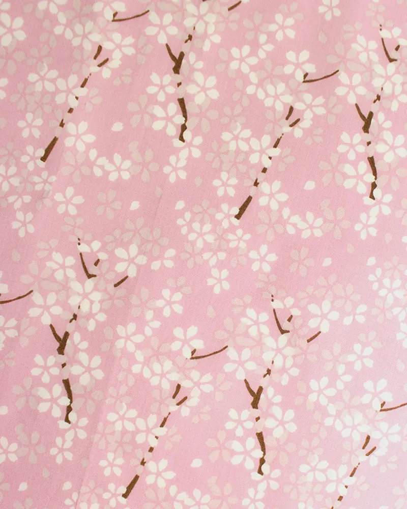 Japanese Handkerchief, Tenasen, Cherry Blossoms Pink with White Sakura sold by Kiriko product image thumbnail 3