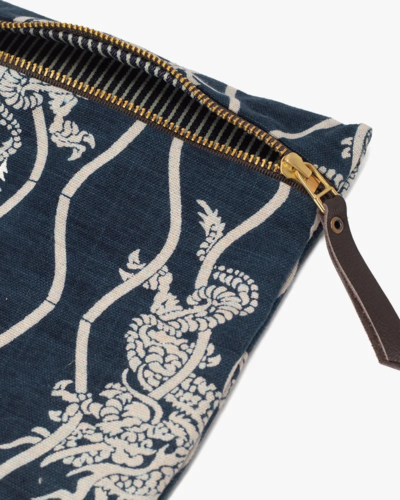 Kiriko Original Flat Medium Zipper Pouch, Indigo Tachiwaku Dragon sold by Kiriko product image thumbnail 3